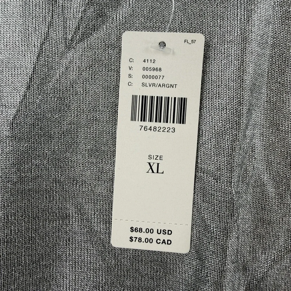 Porridge Anthropologie Shirt Womens XL Silver Metallic Short Sleeve Tee Top NWT - Picture 5 of 11